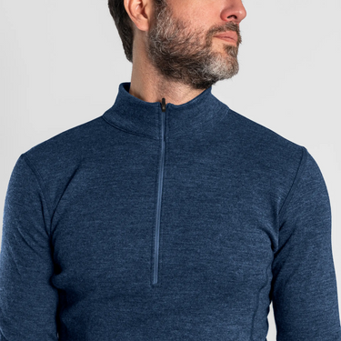 mens natural product baselayer half zip color natural blue