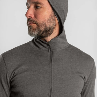 mens natural product baselayer half zip hoodie color gray
