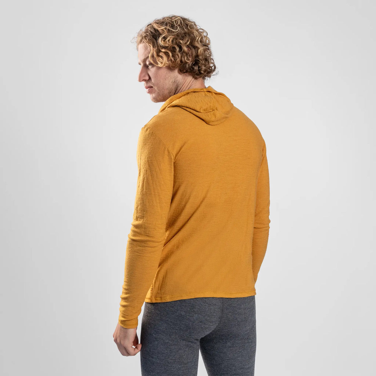 Men's Alpaca Wool Sun Hoodie: 160 Ultralight color gold