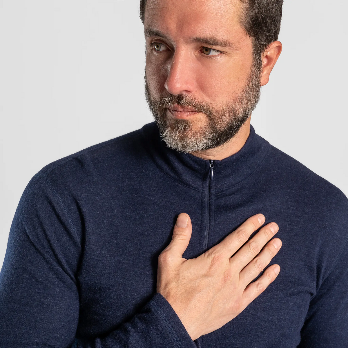 mens outdoor activities baselayer half zip color navy blue