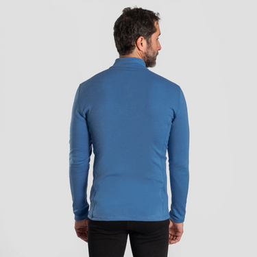 mens outdoor baselayer half zip color baby blue