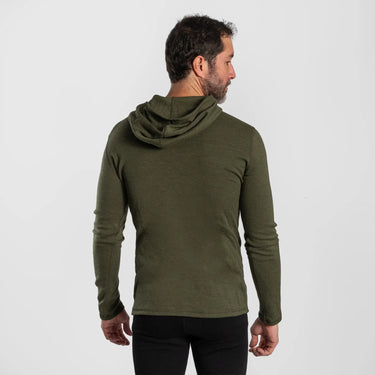 mens outdoor baselayer half zip hoodie color green