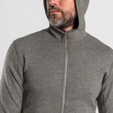 mens outdoor clothing hoodie jacket full zip color natural gray