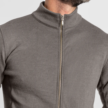 mens outdoor clothing jacket full zip color natural gray