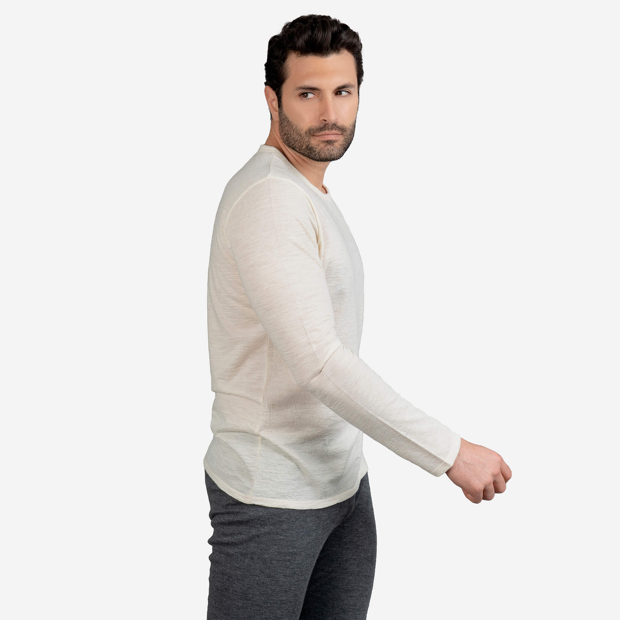 mens outdoor clothing long sleeve tshirt color undyed