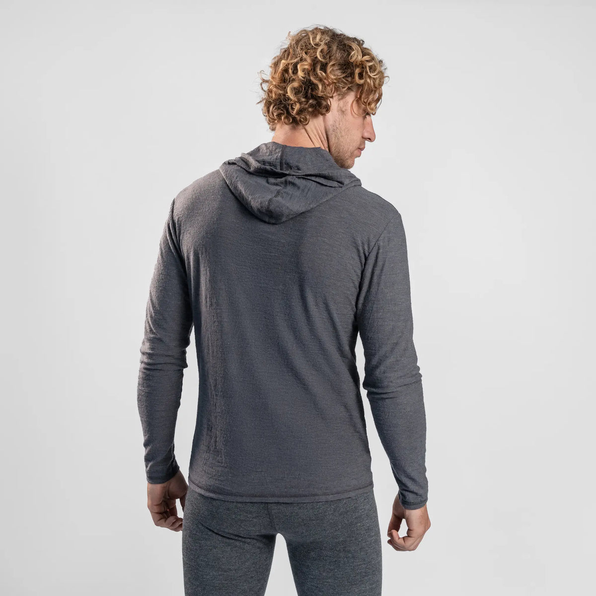 Men's Alpaca Wool Sun Hoodie: 160 Ultralight color gray