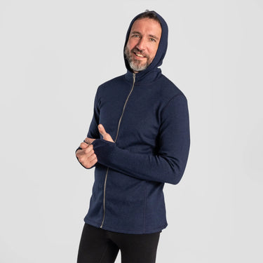 mens outdoor hoodie jacket full zip color navy blue