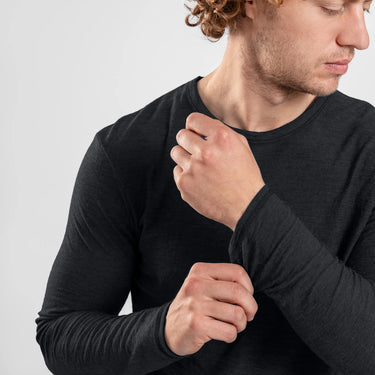 mens outdoor long sleeve tshirt color black
