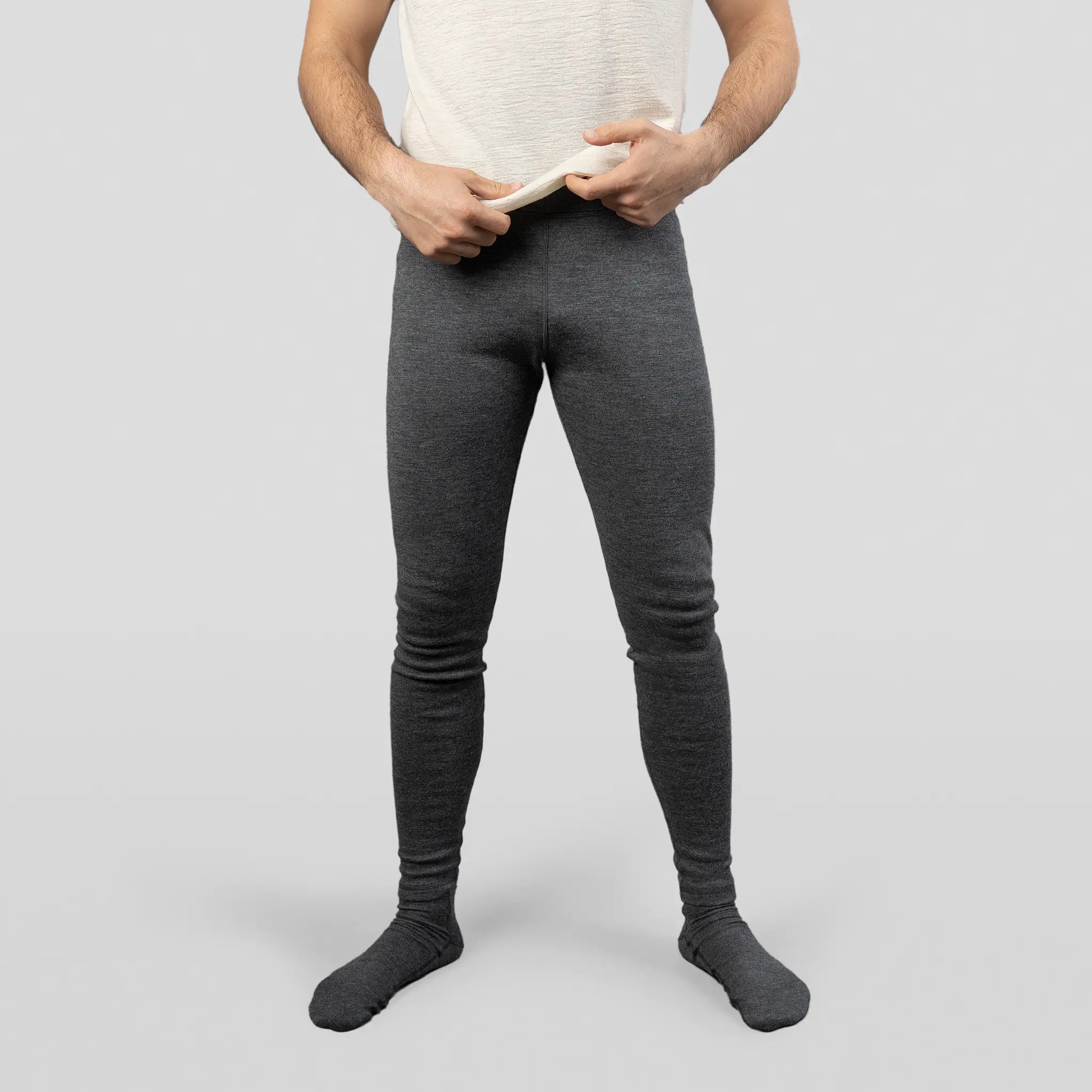 Men's Alpaca Wool Leggings: 300 Lightweight color Gray