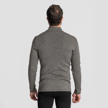 mens single origin baselayer half zip color natural gray