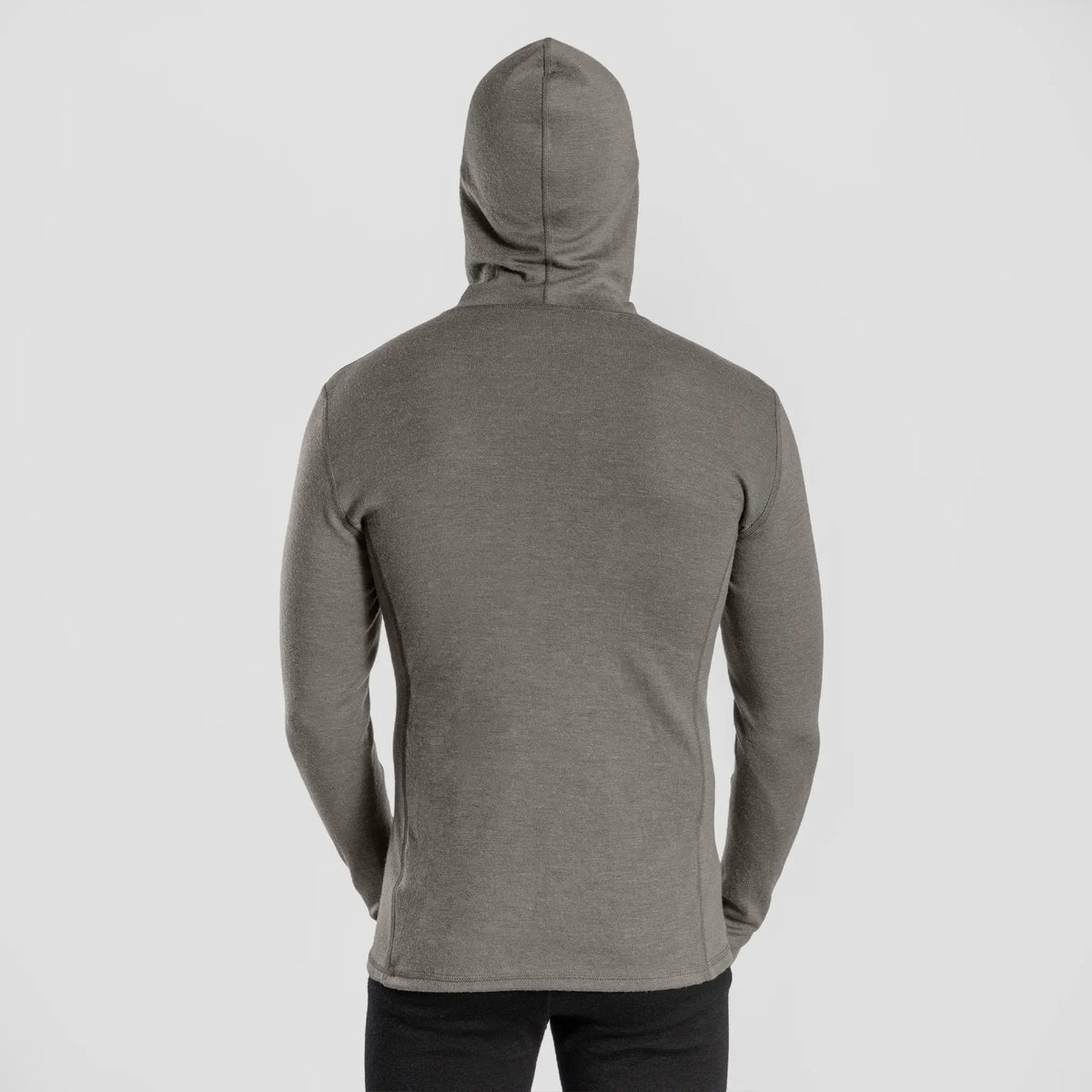 mens single origin baselayer half zip hoodie color natural gray