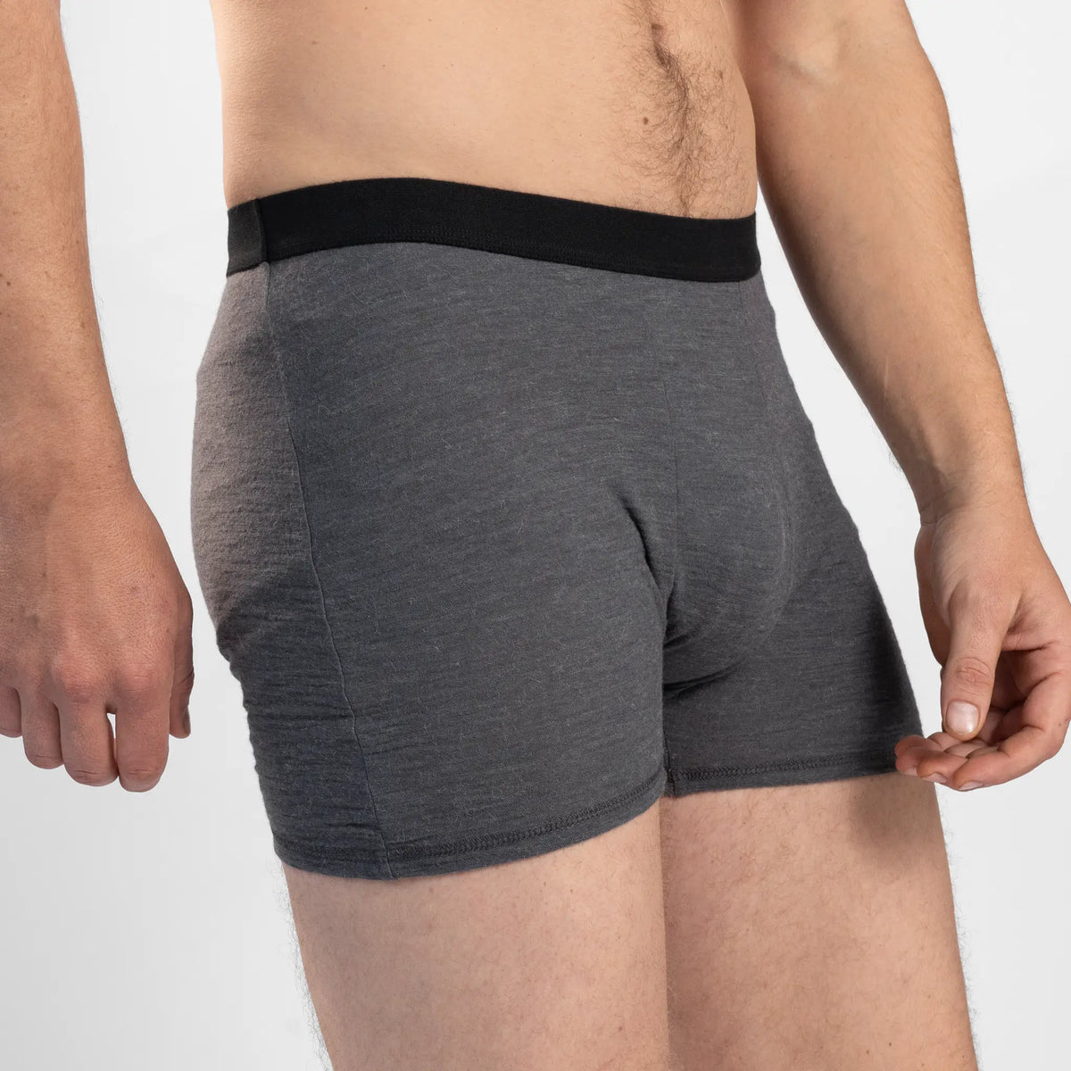 Men's Alpaca Wool Boxer Briefs: 160 Ultralight color gray