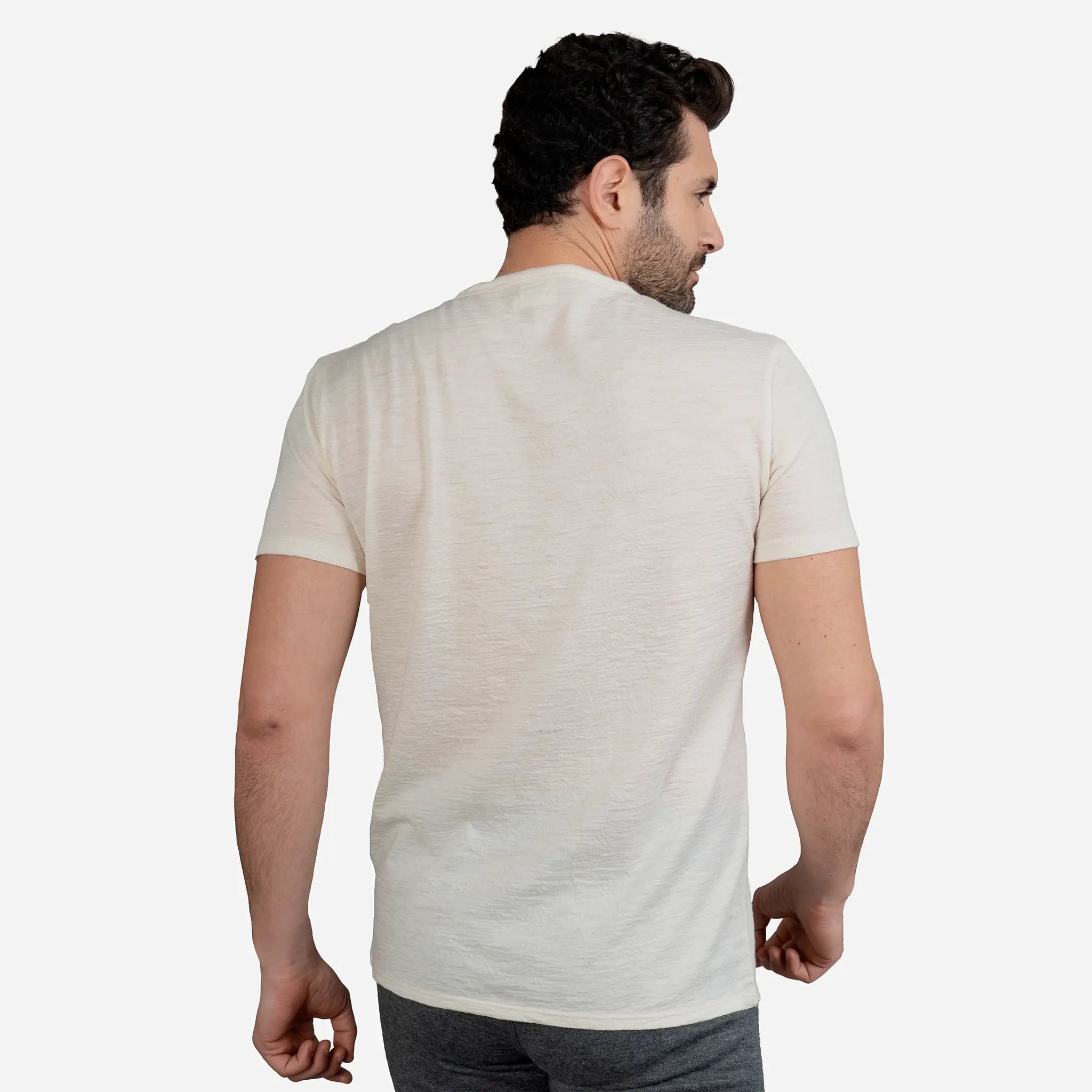 mens single origin crew neck tshirt color undyed