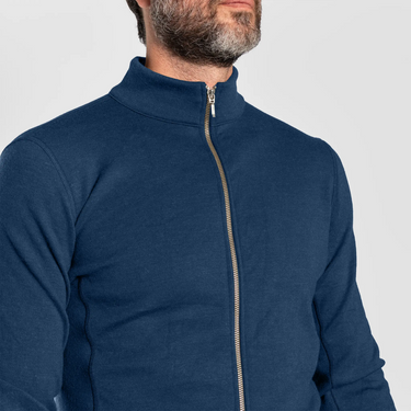 mens single origin jacket full zip color natural blue