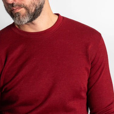 mens single origin sweater lightweight color maroon