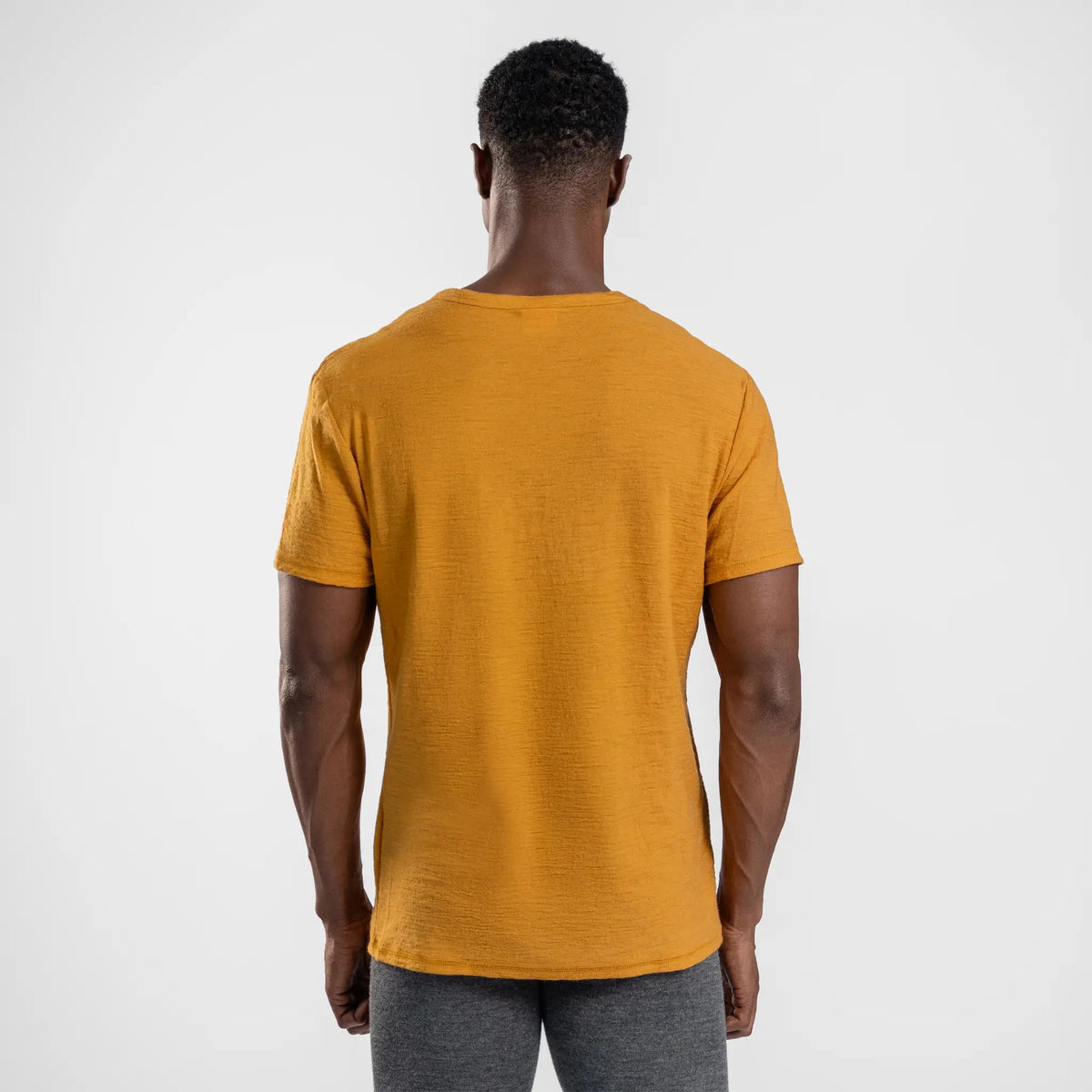 Men's Alpaca Wool T-Shirt: 160 Ultralight Crew Neck color gold