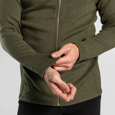 mens sustainable jacket full zip color green