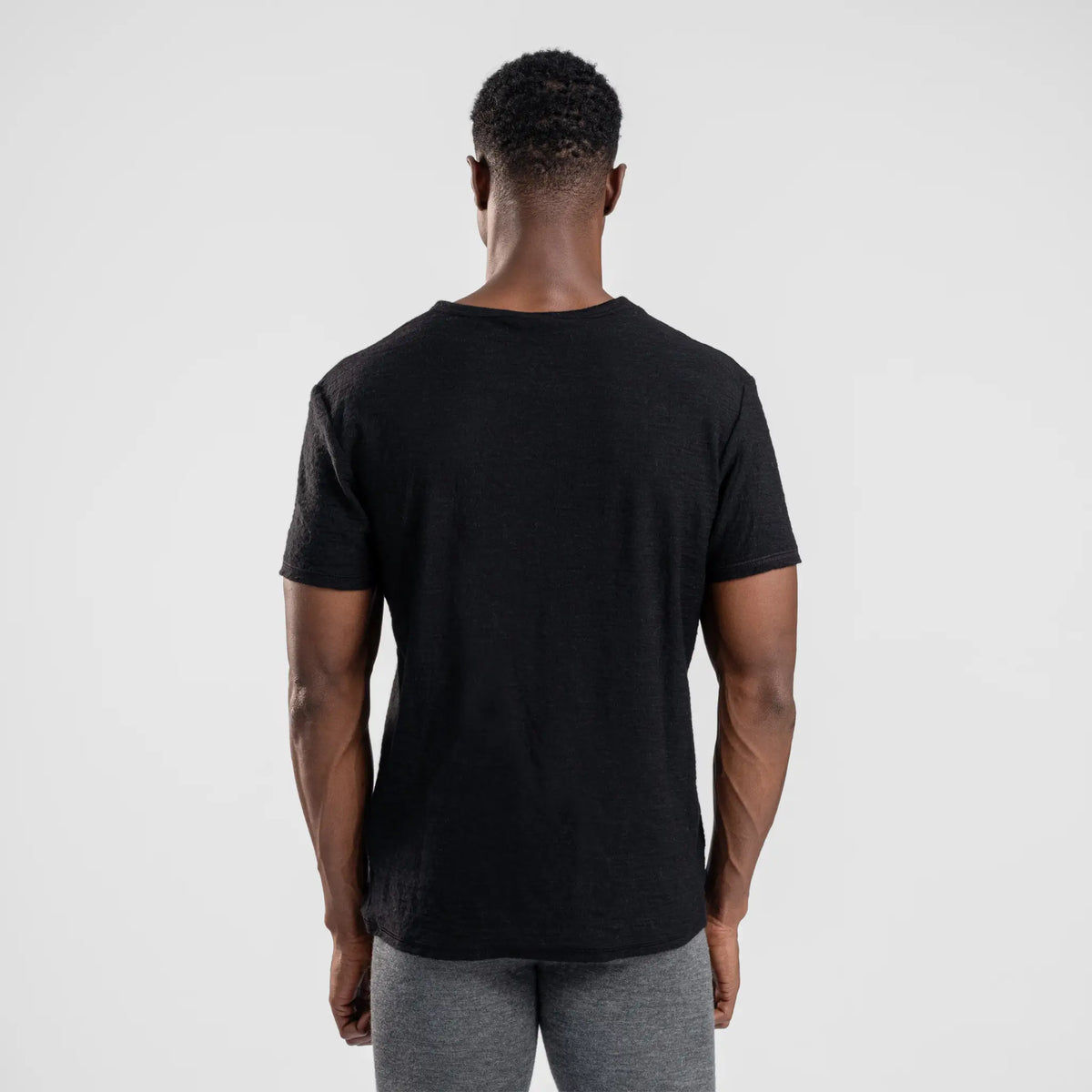 mens sustainable vneck tshirt color black