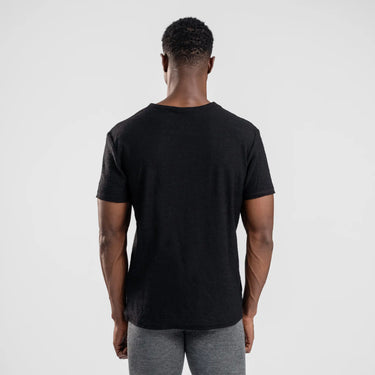 mens sustainable vneck tshirt color black