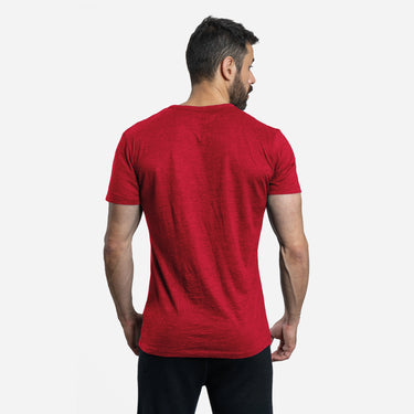 mens sweat wicking crew neck tshirt color red
