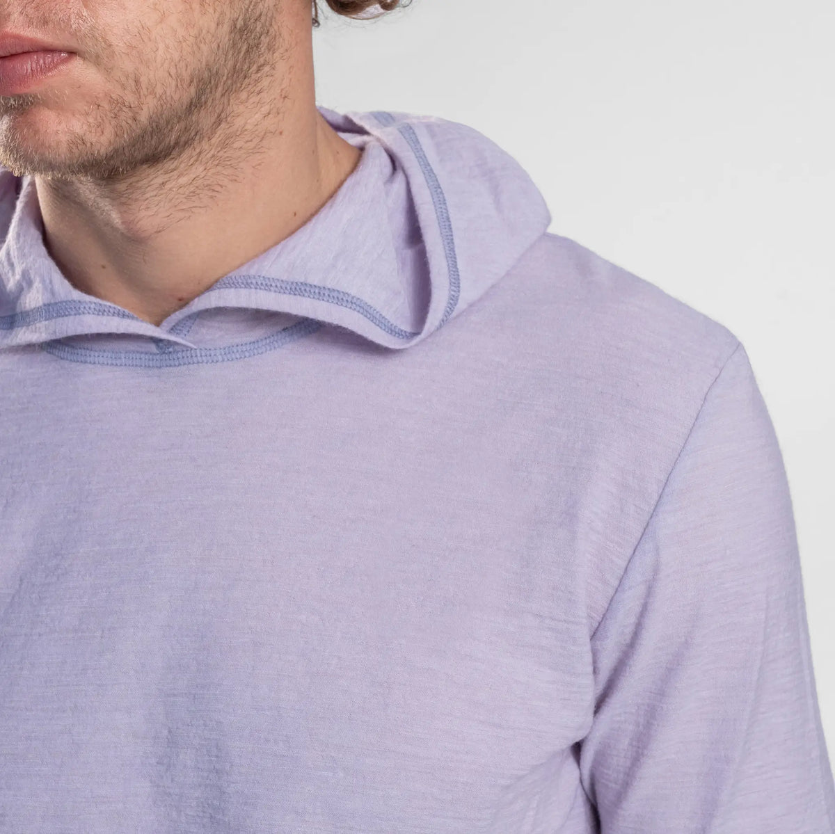 Men's Alpaca Wool Sun Hoodie: 160 Ultralight color lilac