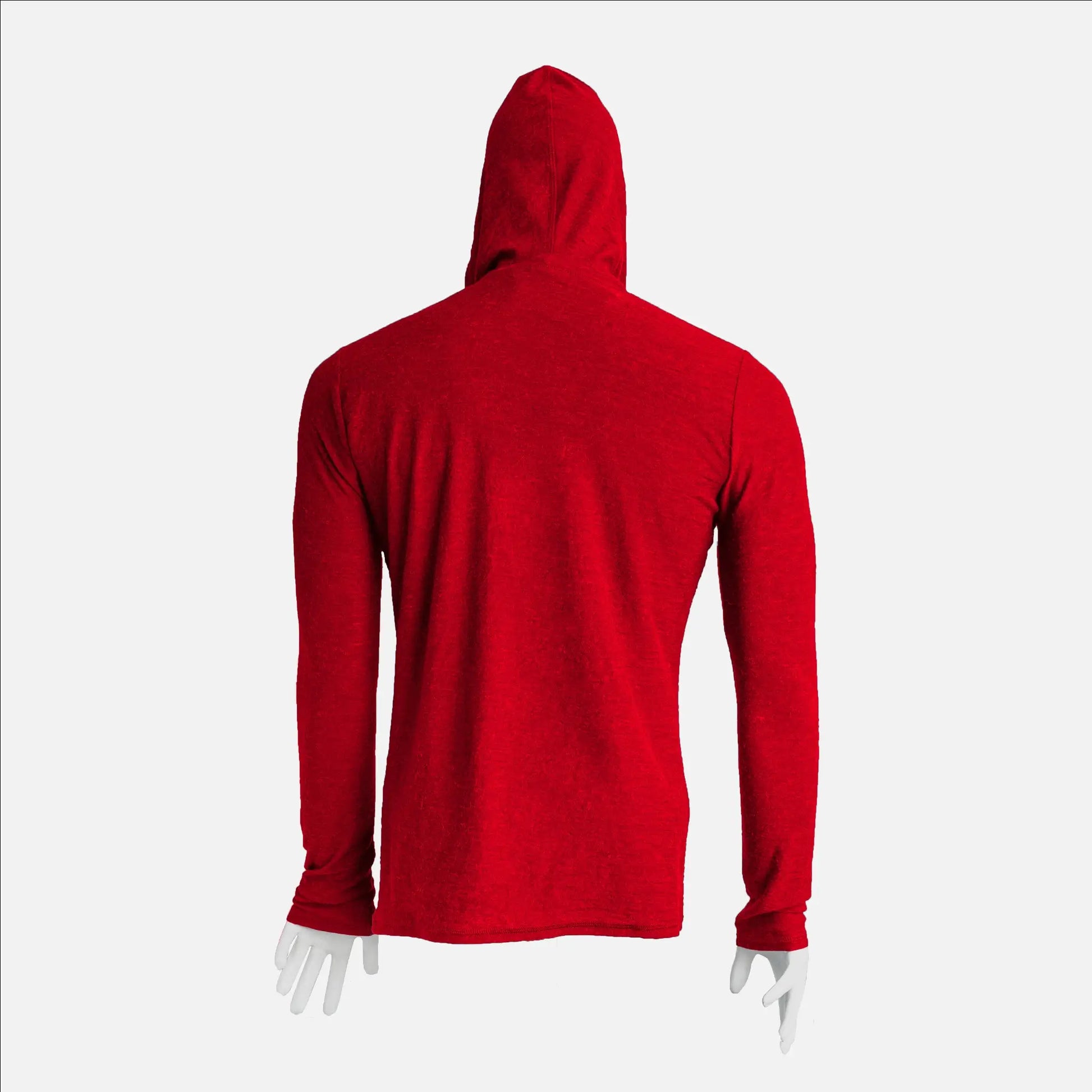 mens sweat wicking sun hoodie color red