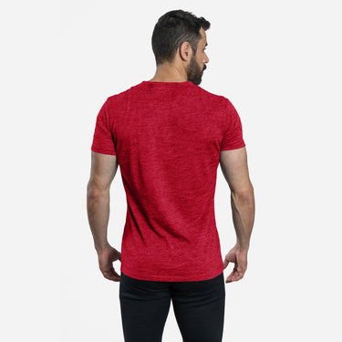 mens sweat wicking vneck tshirt color red