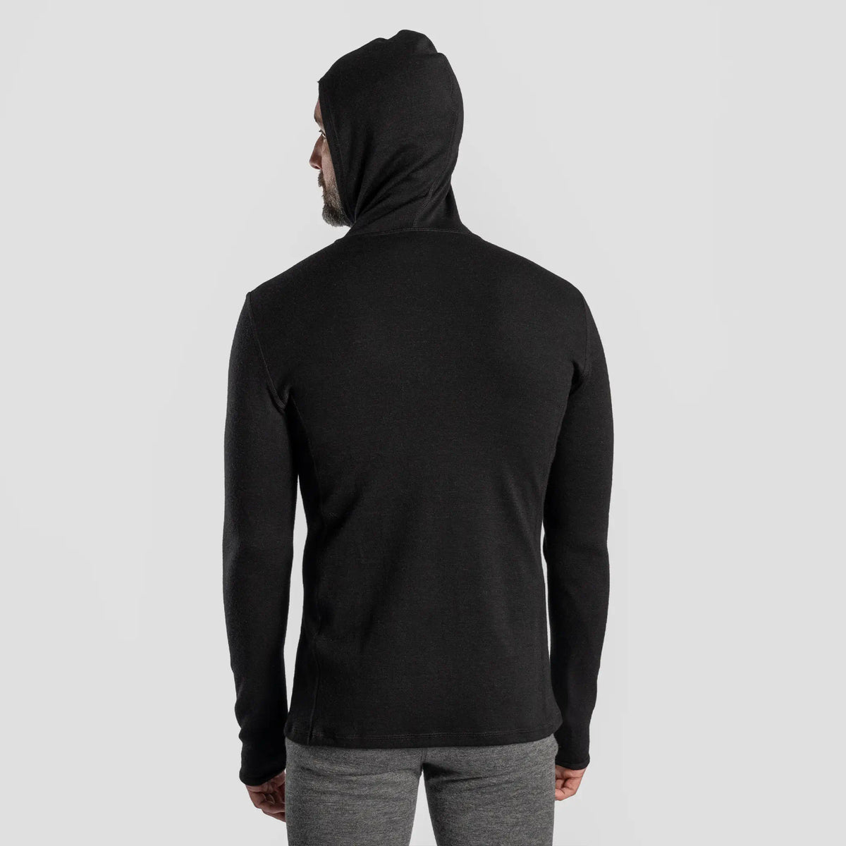 mens temperature regulate baselayer half zip hoodie color black