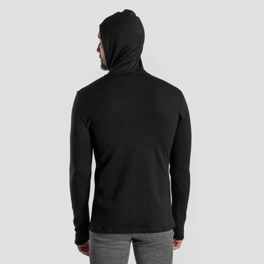 mens temperature regulate baselayer half zip hoodie color black