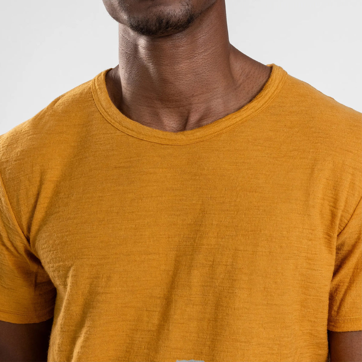 Men's Alpaca Wool T-Shirt: 160 Ultralight Crew Neck color gold