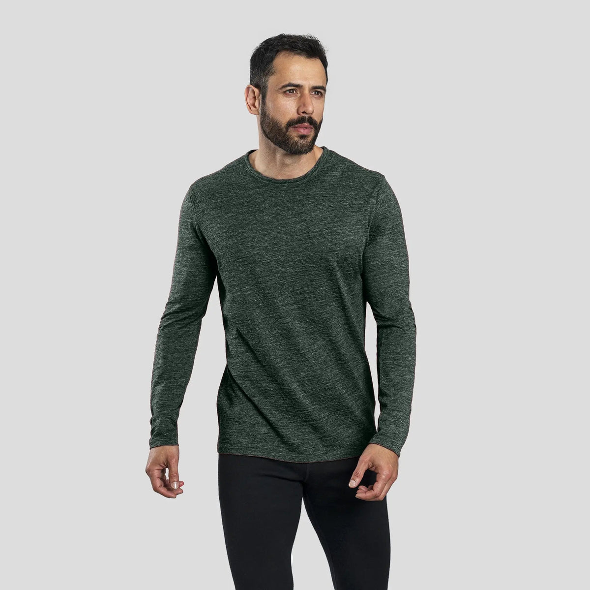 Men's Alpaca Wool Long Sleeve T-Shirt: 160 Ultralight color dark teal