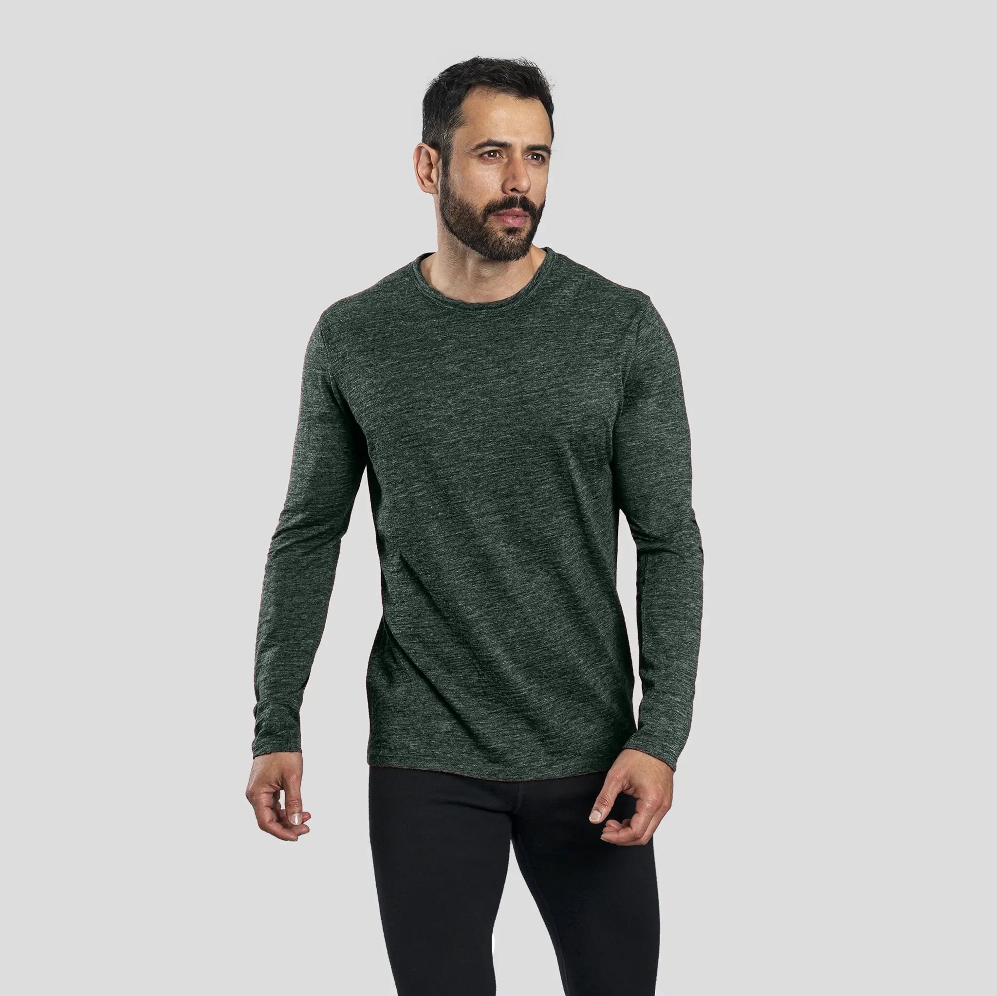mens temperature regulate long sleeve tshirt color dark teal