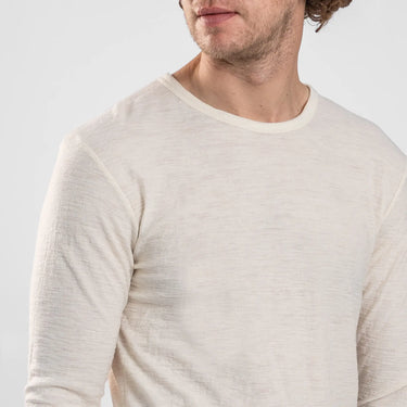 mens thermal wool long sleeve tshirt color undyed