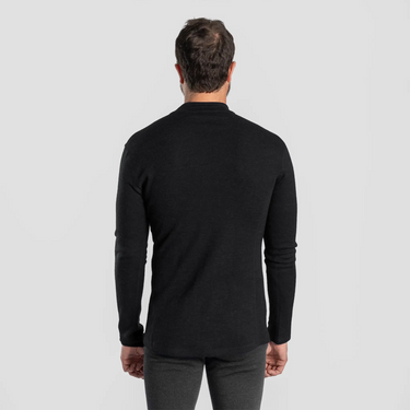 mens thermo regulate baselayer half zip color black