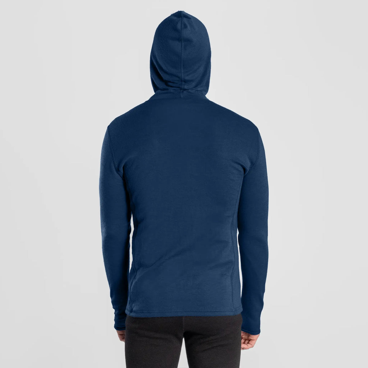 mens thermo regulate baselayer half zip hoodie color natural blue