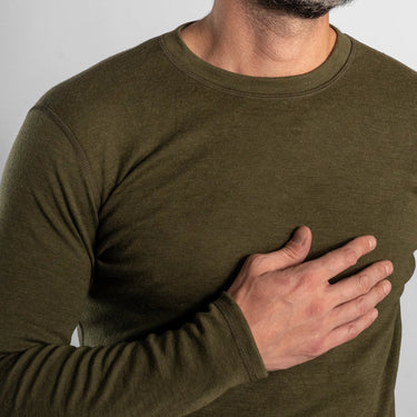 mens thermo regulate sweater lightweight color green