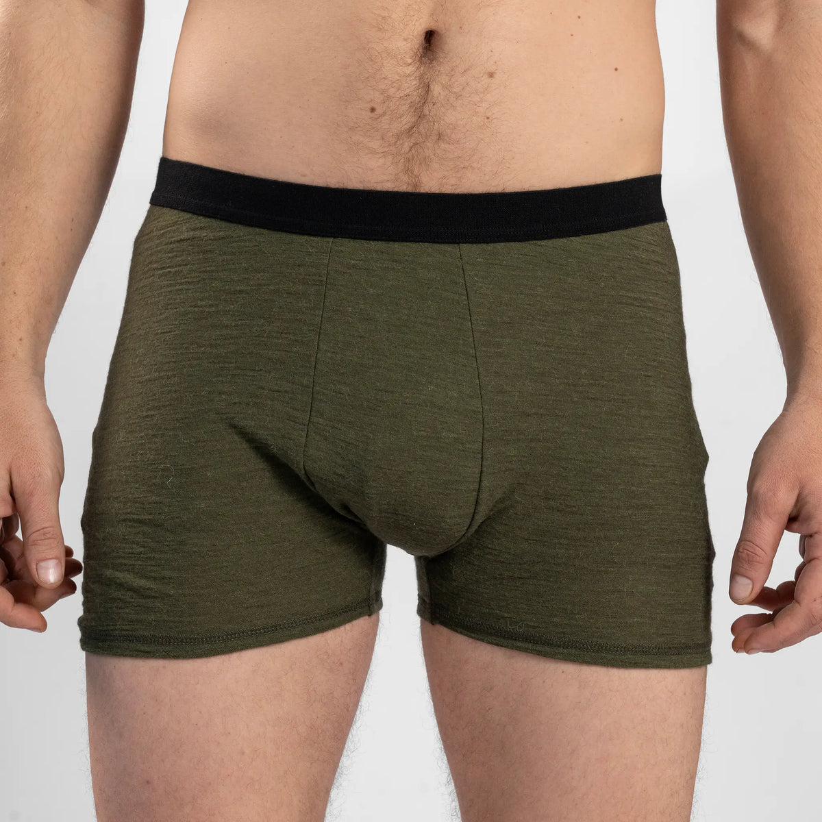 Men's Alpaca Wool Boxer Briefs: 160 Ultralight color green