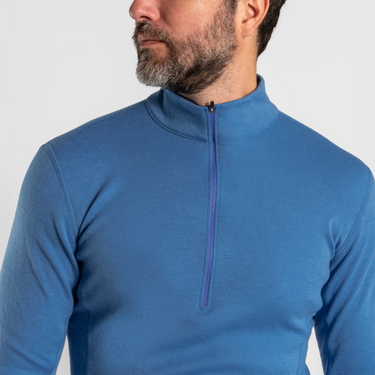 mens ultra soft baselayer half zip color baby blue