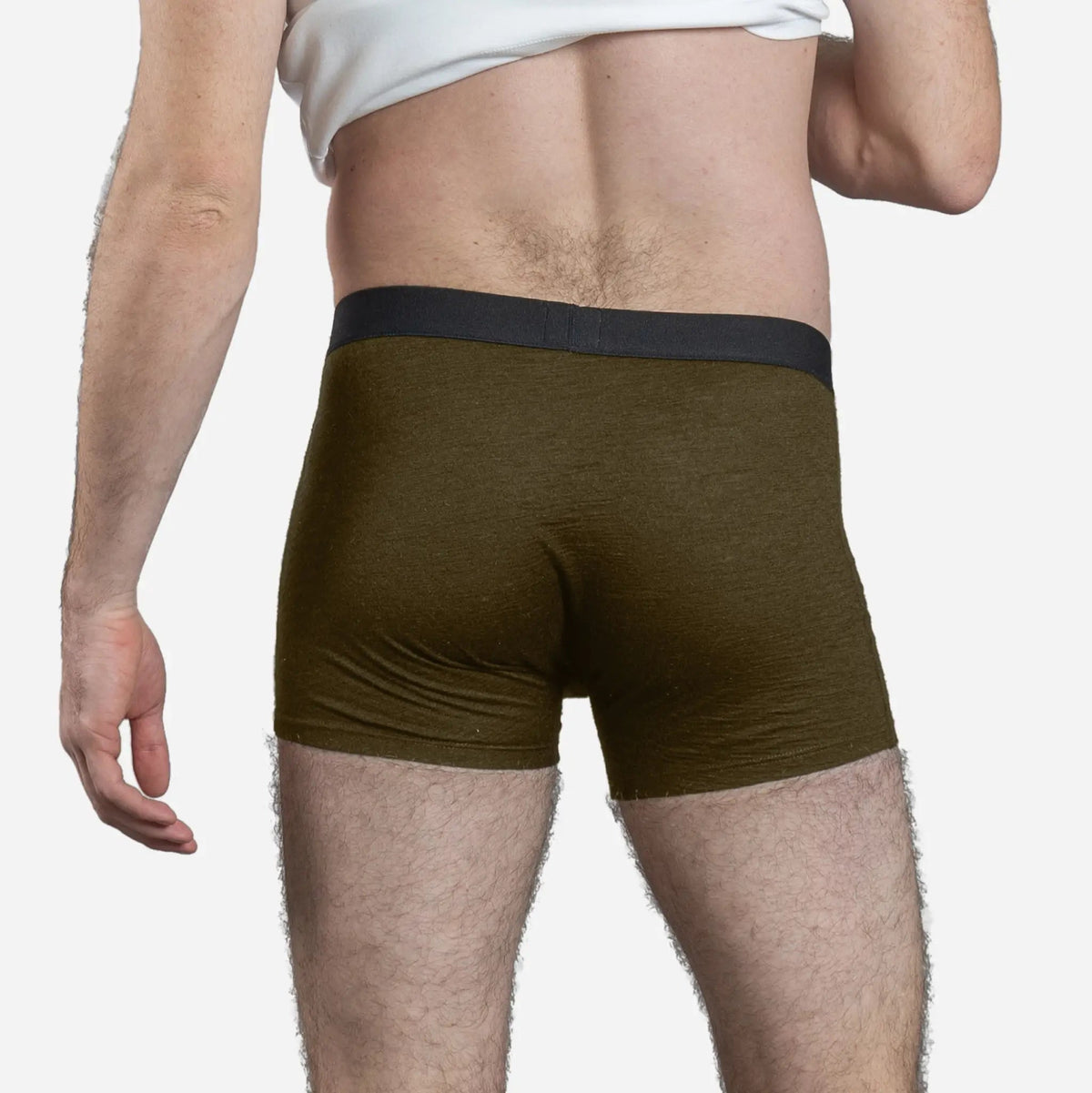 Men's Alpaca Wool Boxer Briefs: 160 Ultralight color Green