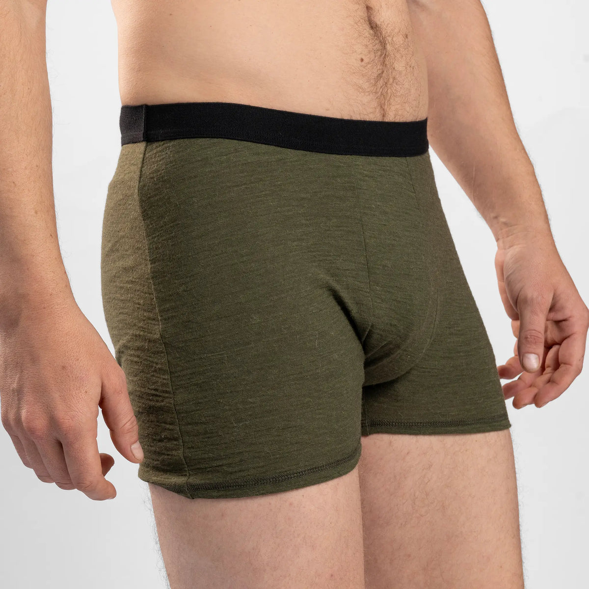 Men's Alpaca Wool Boxer Briefs: 160 Ultralight color green