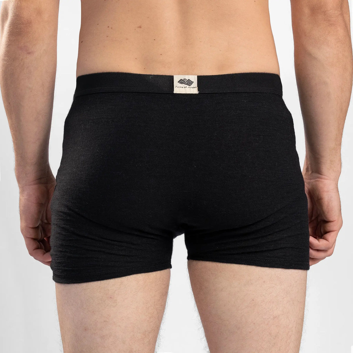 Men's Alpaca Wool Boxer Briefs fly color black