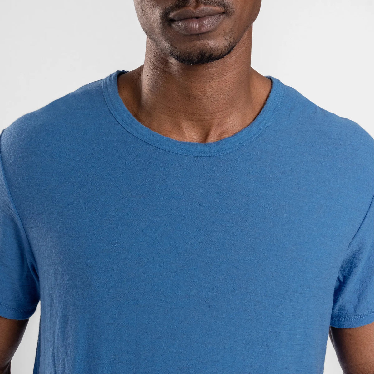 Men's Alpaca Wool T-Shirt: 160 Ultralight Crew Neck color baby blue