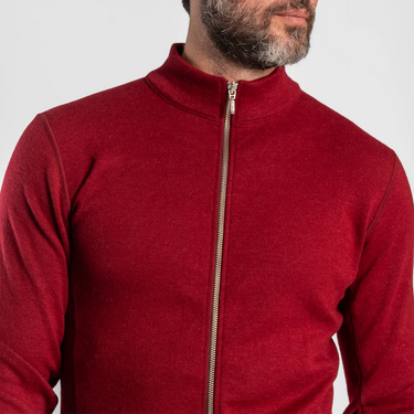 mens ultra soft jacket full zip color maroon