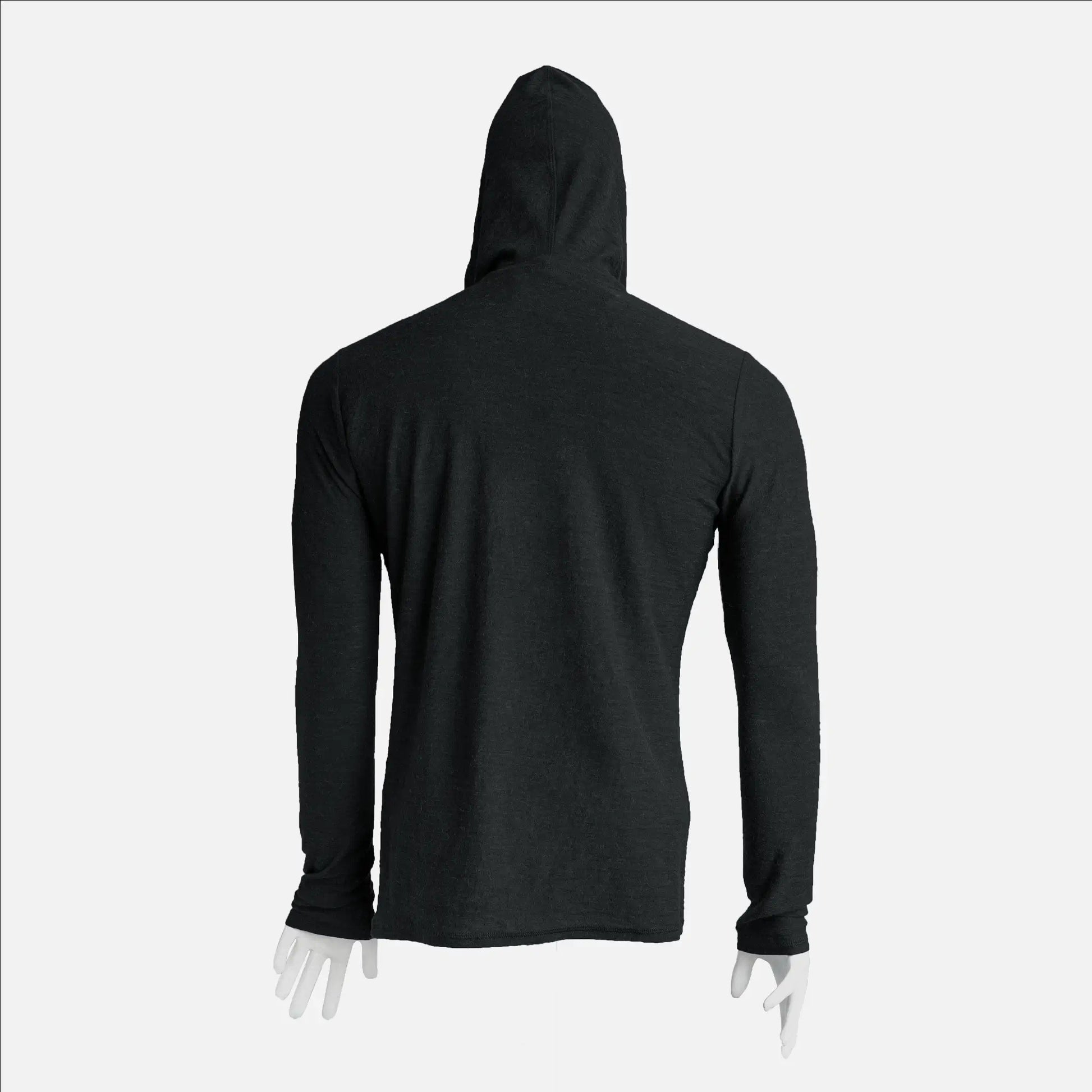 mens ultralight sun hoodie color black
