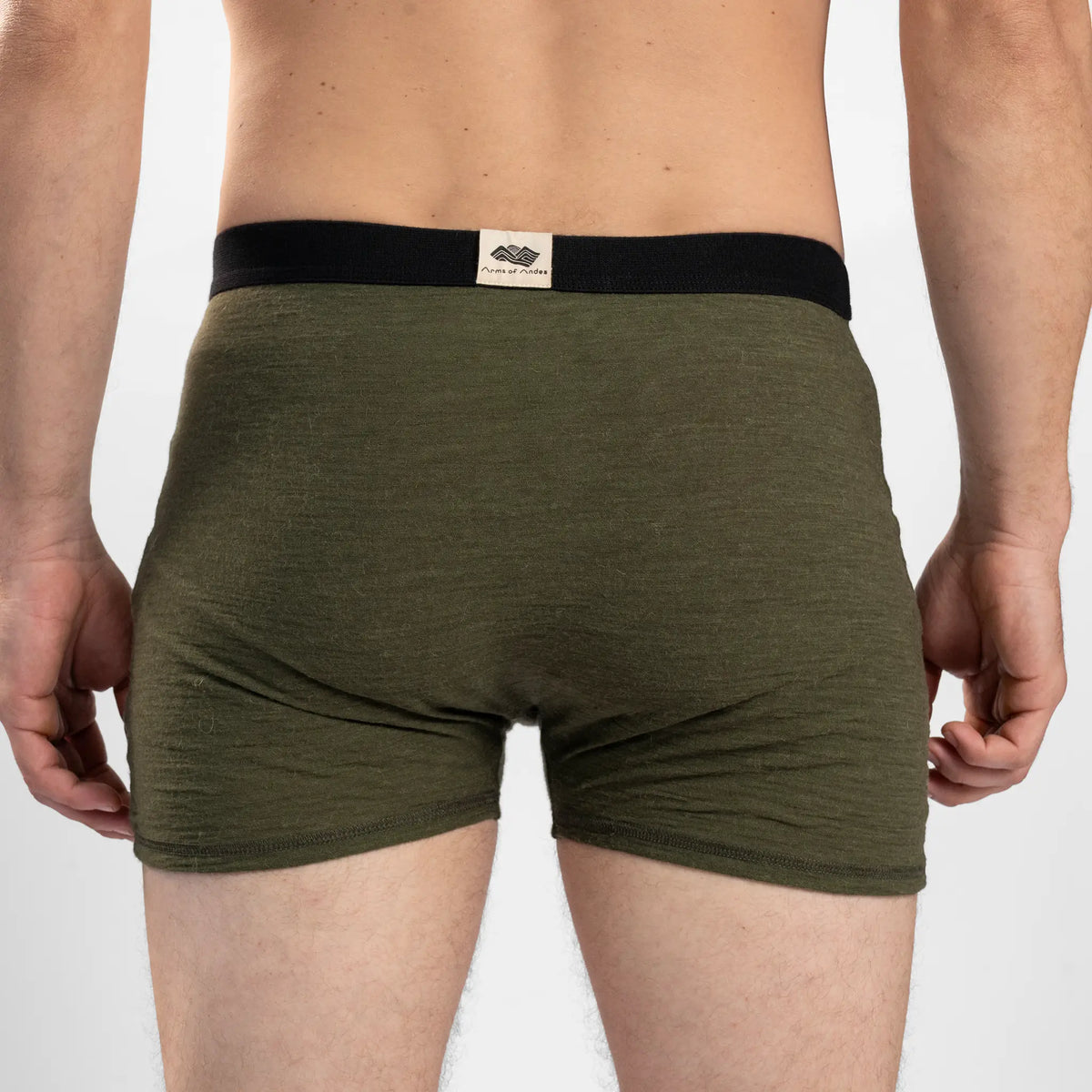 Men's Alpaca Wool Boxer Briefs: 160 Ultralight color green