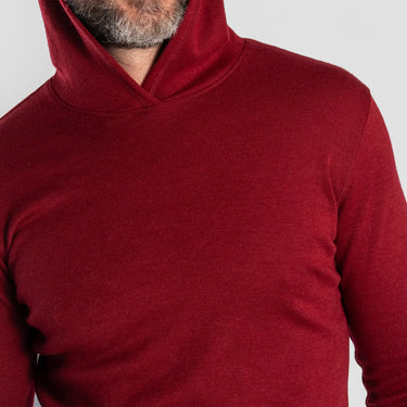 mens versatile design pullover hoodie midweight color maroon