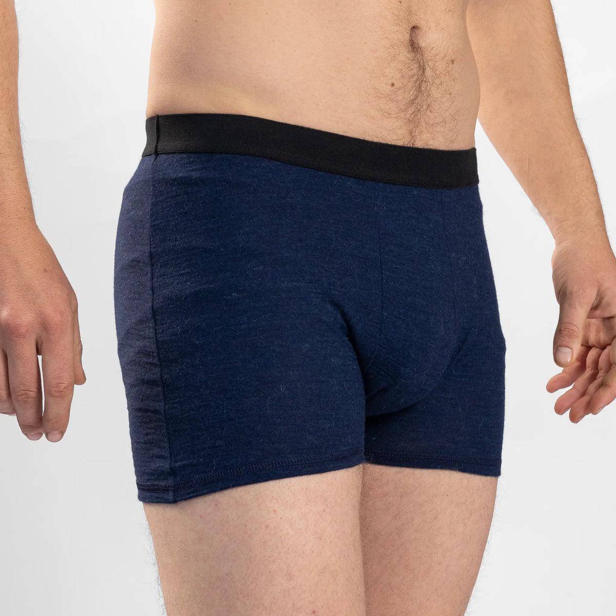 Men's Alpaca Wool Boxer Briefs: 160 Ultralight color navy blue