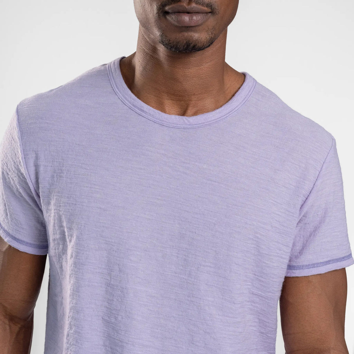 Men's Alpaca Wool T-Shirt: 160 Ultralight Crew Neck color lilac