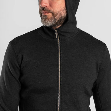 mens wind protection hoodie jacket full zip color black