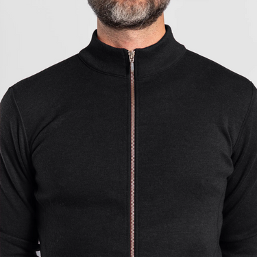 mens wind protection jacket full zip color black